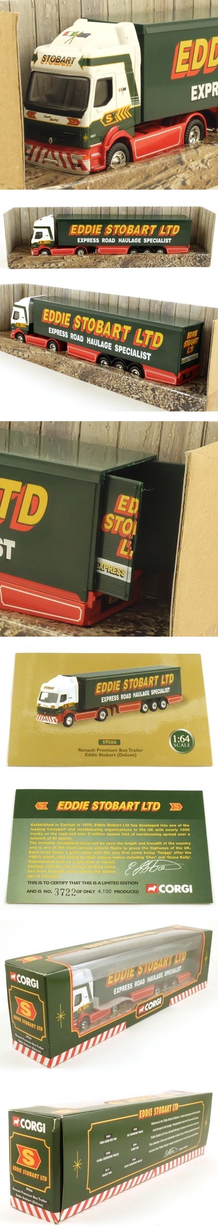 59566 Renault Premium Box Trailer 'Eddie Stobart'