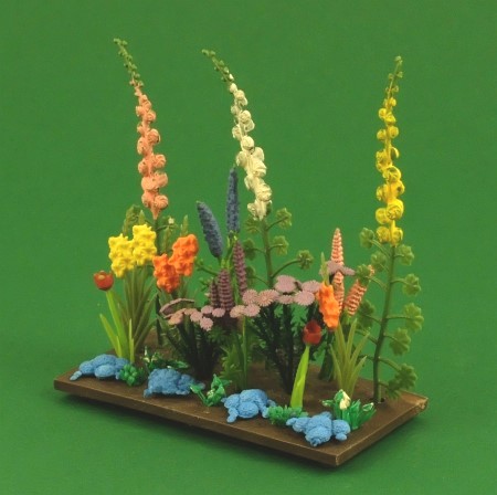 Britains Floral Garden Assorted Flowers in rectangle bed