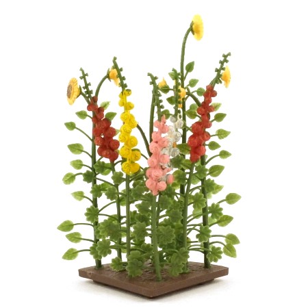 2542 Sunflowers and Hollyhocks